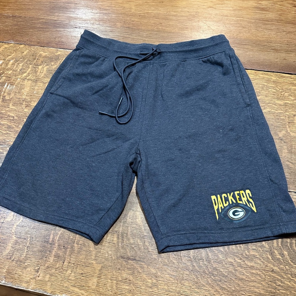 NFL Green Bay‎ Packers grey mens sz large Athletic Shorts. Q